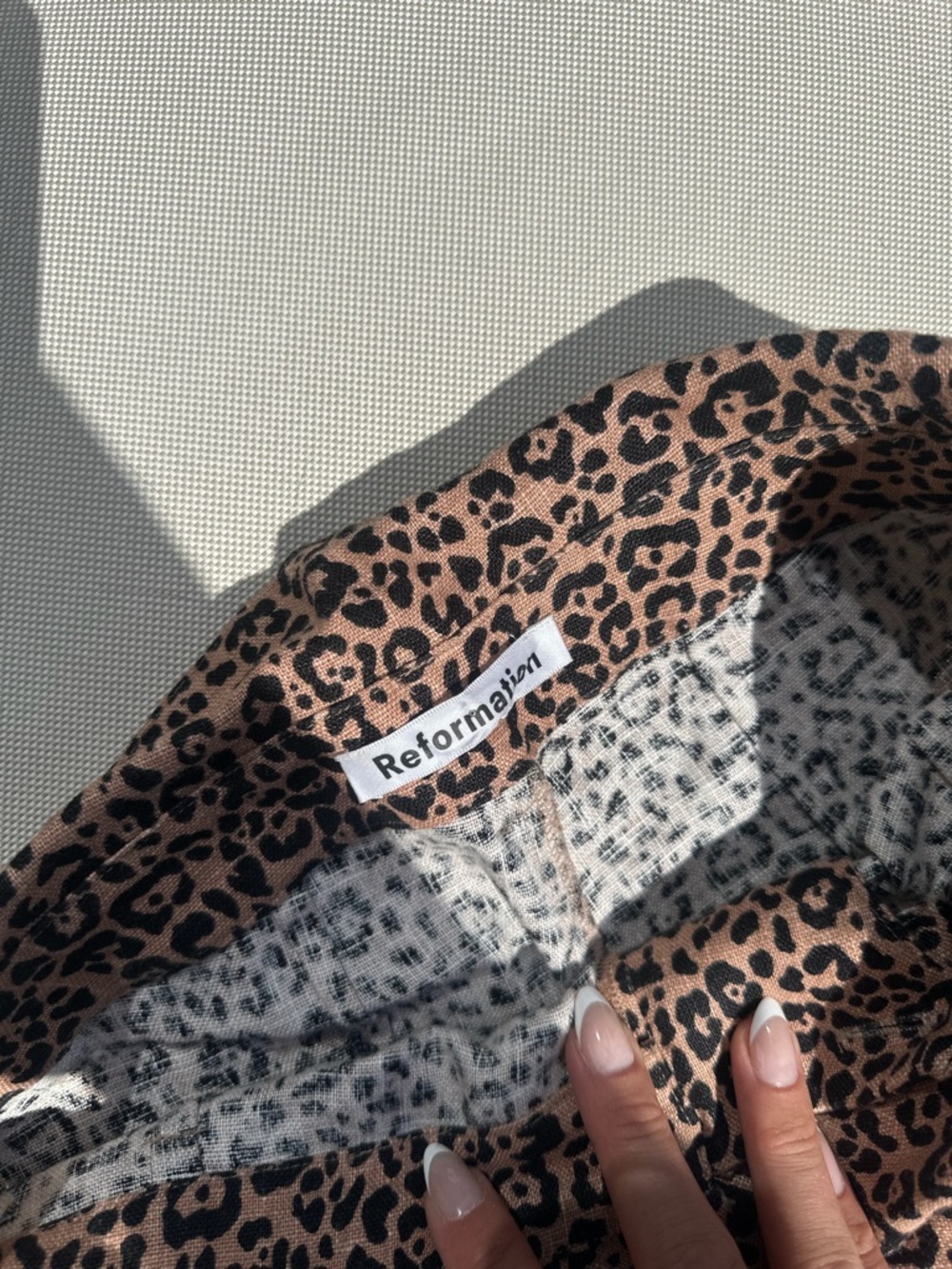 Reformation Leopard Print Blouse — Brown & Black